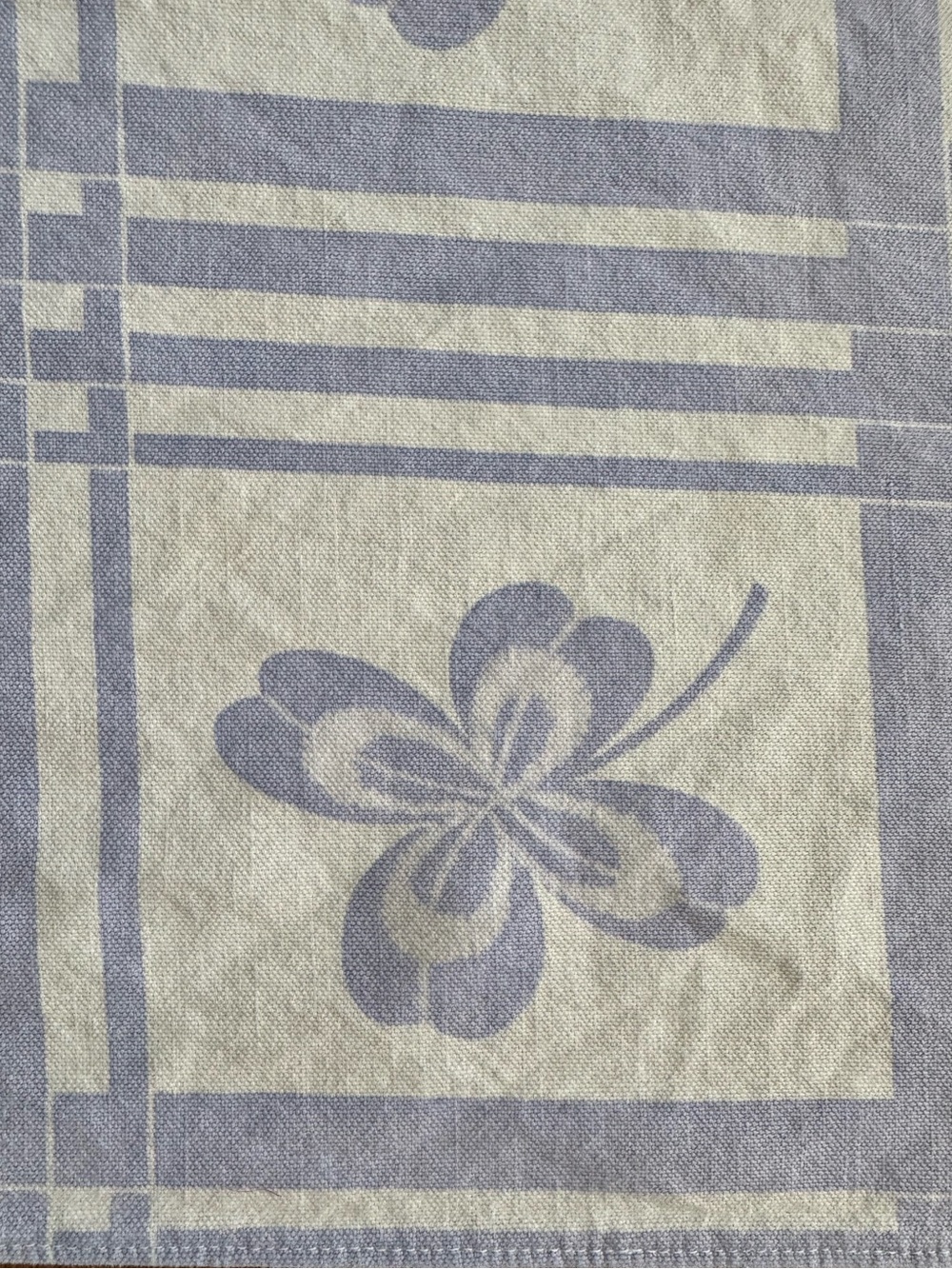 Vintage 1950’s Startex Starfield Tablecloth Lavender/Periwinkle Blue 53”X44” MCM